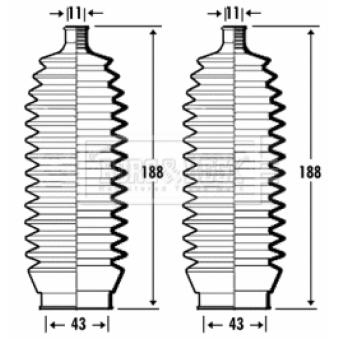 Joint-soufflet, direction BORG & BECK BSG3342