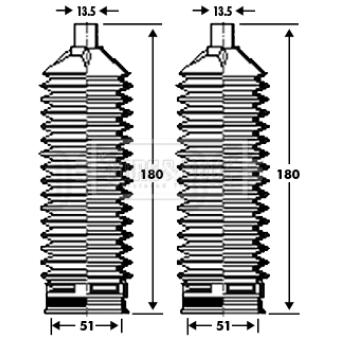 Joint-soufflet, direction BORG & BECK BSG3388