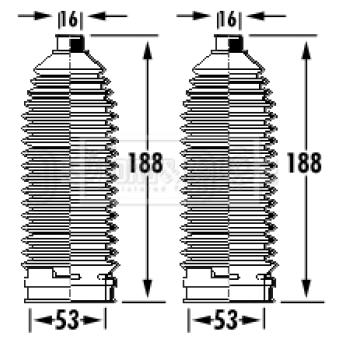 Joint-soufflet, direction BORG & BECK OEM 48203EA025