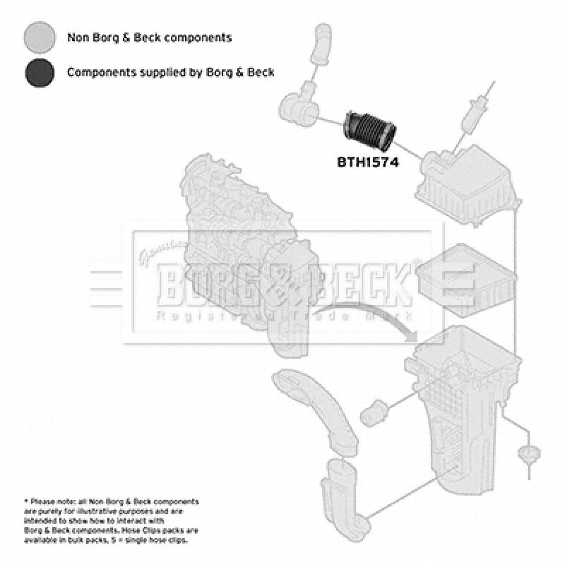 Tuyau d'aspiration, alimentation d'air BORG & BECK BTH1574 - Visuel 2