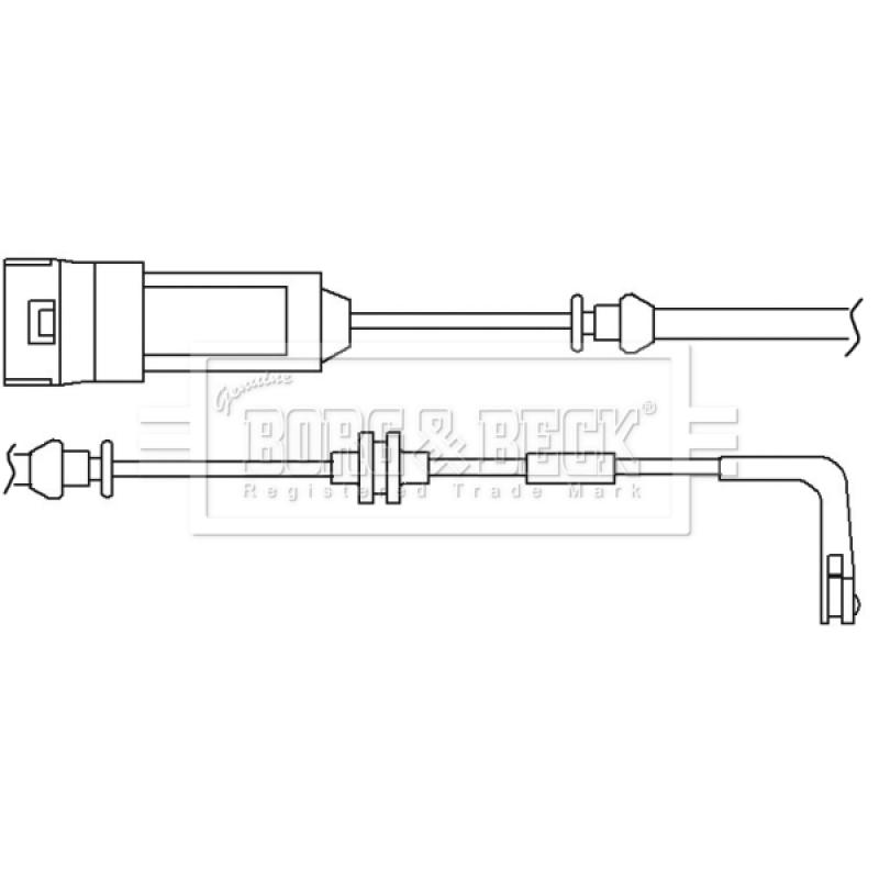 Contact d'avertissement, usure des plaquettes de frein BORG & BECK BWL3018 - Visuel 1