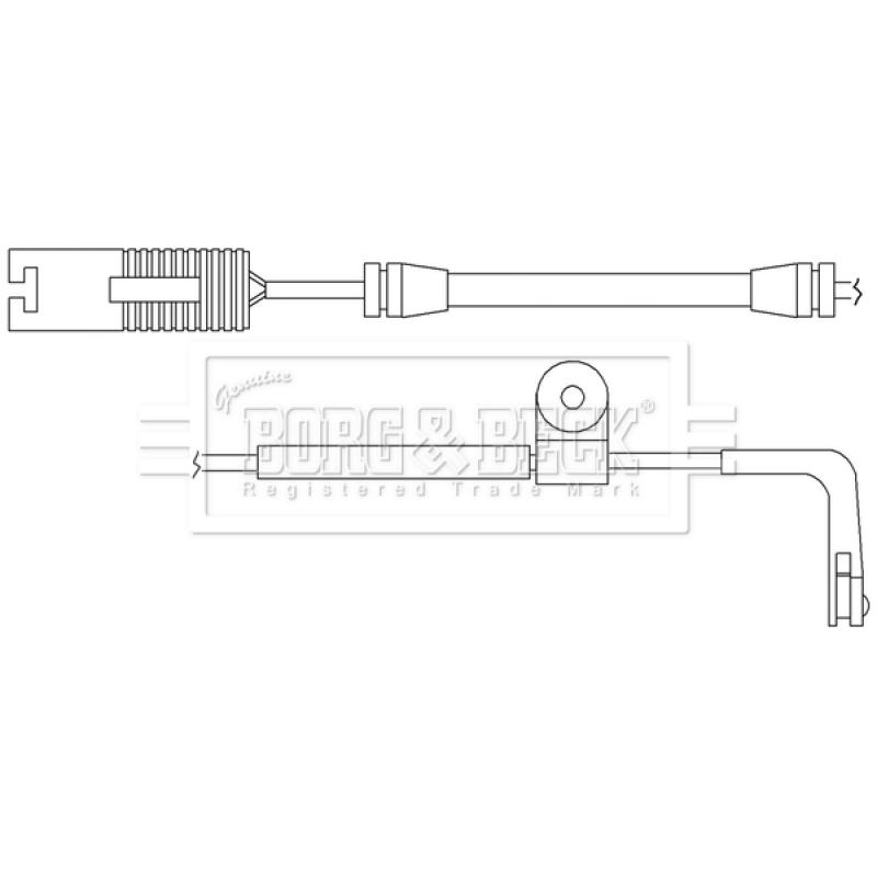 Contact d'avertissement, usure des plaquettes de frein BORG & BECK BWL3071 - Visuel 1