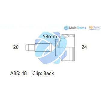 Embout de cardan avant (kit de réparation) ODM-MULTIPARTS OEM 434100F010