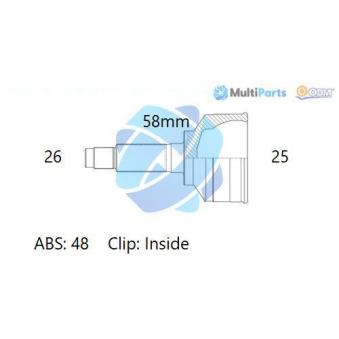 Embout de cardan avant (kit de réparation) ODM-MULTIPARTS OEM 4341002250
