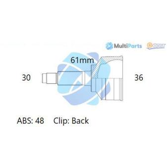 Embout de cardan avant (kit de réparation) ODM-MULTIPARTS OEM 4347009M20