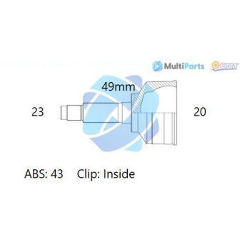 Embout de cardan avant (kit de réparation) ODM-MULTIPARTS OEM 93170266