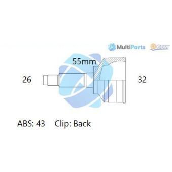Embout de cardan avant (kit de réparation) ODM-MULTIPARTS 12-271646