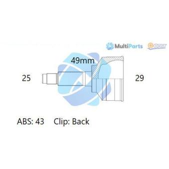Embout de cardan avant (kit de réparation) ODM-MULTIPARTS OEM 4410163J00