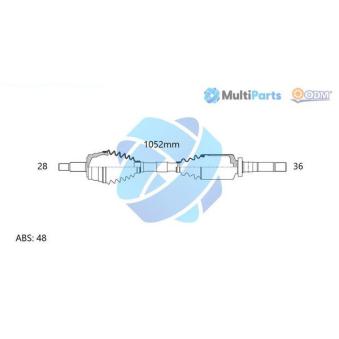 Arbre de transmission ODM-MULTIPARTS OEM 1445100
