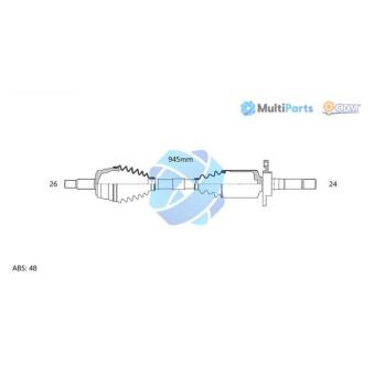 Arbre de transmission ODM-MULTIPARTS 18-092761