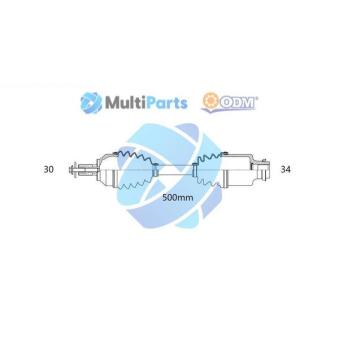 Arbre de transmission ODM-MULTIPARTS OEM 2043305100