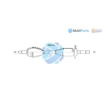 Arbre de transmission ODM-MULTIPARTS OEM A1693601572