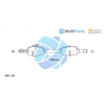 Arbre de transmission ODM-MULTIPARTS OEM 36000509