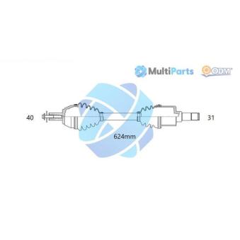 Arbre de transmission ODM-MULTIPARTS OEM 36001069