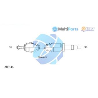 Arbre de transmission ODM-MULTIPARTS OEM 8603804