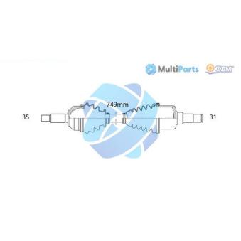 Arbre de transmission ODM-MULTIPARTS OEM 1355334080