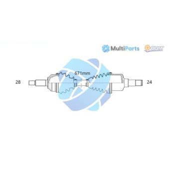 Arbre de transmission ODM-MULTIPARTS [18-161940]