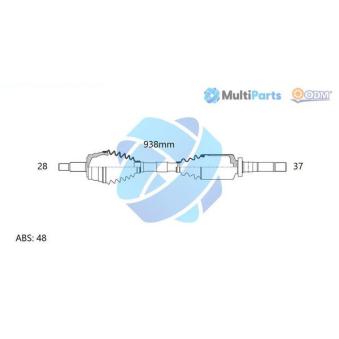 Arbre de transmission ODM-MULTIPARTS [18-162341]
