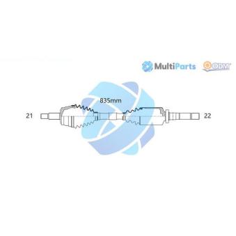 Arbre de transmission ODM-MULTIPARTS OEM 32735E