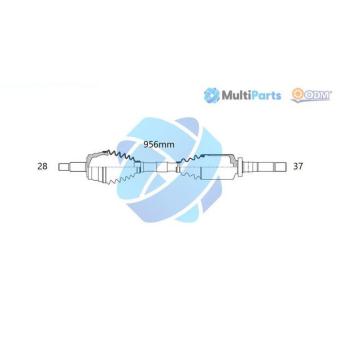 Arbre de transmission ODM-MULTIPARTS OEM 9682500780