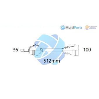 Arbre de transmission ODM-MULTIPARTS 18-211380