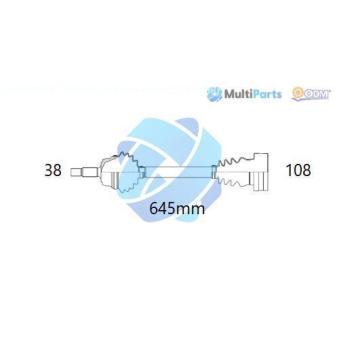 Arbre de transmission ODM-MULTIPARTS OEM 7E0407451X