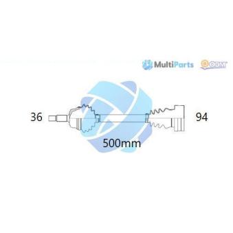 Arbre de transmission ODM-MULTIPARTS OEM 6Q0407271DJ
