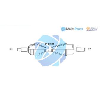 Arbre de transmission ODM-MULTIPARTS OEM 7E0407451AX