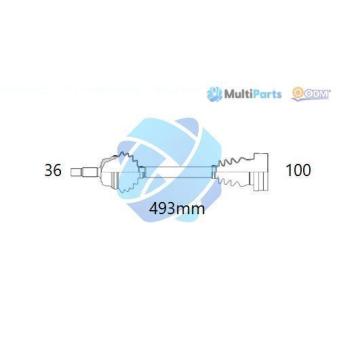 Arbre de transmission ODM-MULTIPARTS OEM 6R0407761A