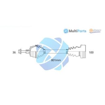 Arbre de transmission ODM-MULTIPARTS OEM 1K0407272HP