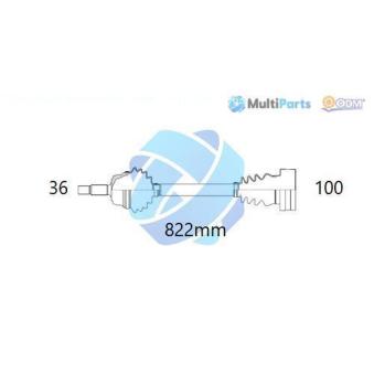 Arbre de transmission ODM-MULTIPARTS OEM 1J0407452DX