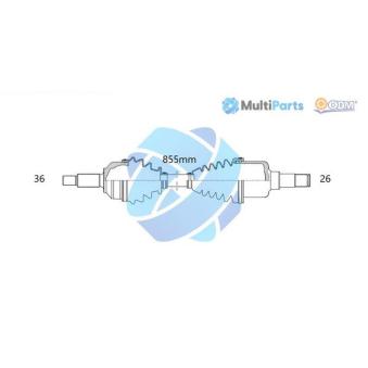 Arbre de transmission ODM-MULTIPARTS OEM 6Q0407454X