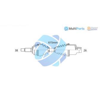 Arbre de transmission ODM-MULTIPARTS OEM 7H0407452KX