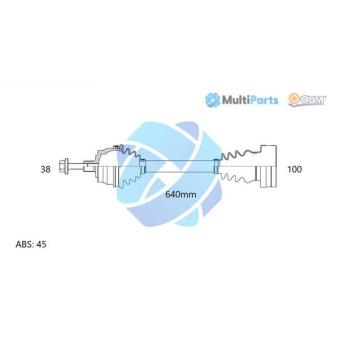 Arbre de transmission ODM-MULTIPARTS OEM 8D0407454CX