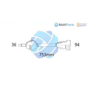 Arbre de transmission ODM-MULTIPARTS OEM 6Q0407452QX