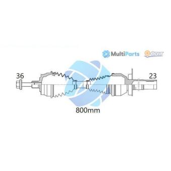 Arbre de transmission ODM-MULTIPARTS OEM 1K0407452RX