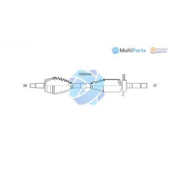 Arbre de transmission ODM-MULTIPARTS OEM 7E0407272BC