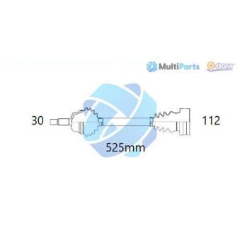 Arbre de transmission ODM-MULTIPARTS OEM 7P0407271AX