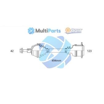 Arbre de transmission ODM-MULTIPARTS OEM 8R0407271B