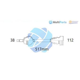 Arbre de transmission ODM-MULTIPARTS OEM 7L6407271GX Arbre de transmission ODM-MULTIPARTS OEM 7L6407271GX