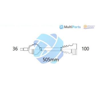 Arbre de transmission ODM-MULTIPARTS OEM 6Q0407271DA
