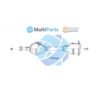Arbre de transmission ODM-MULTIPARTS OEM 3Q0407272AT