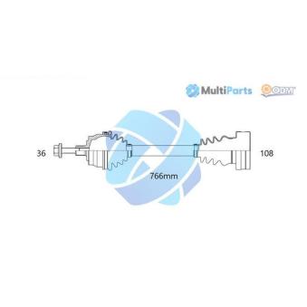 Arbre de transmission ODM-MULTIPARTS OEM 1K0407272KP