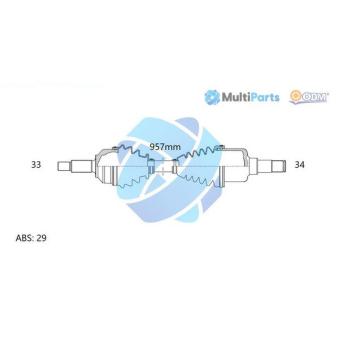 Arbre de transmission ODM-MULTIPARTS OEM 374103