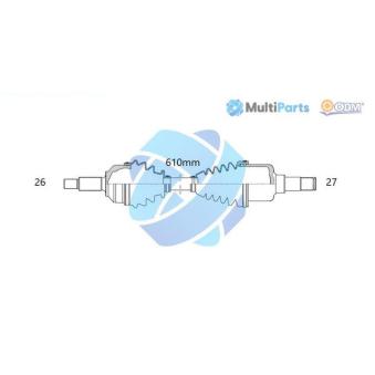 Arbre de transmission ODM-MULTIPARTS [18-271010]