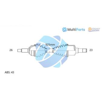 Arbre de transmission ODM-MULTIPARTS 18-272331