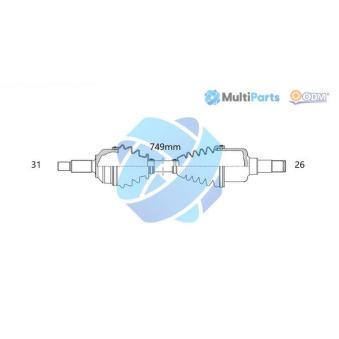 Arbre de transmission ODM-MULTIPARTS 18-273090