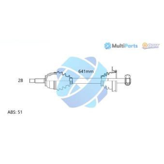 Arbre de transmission ODM-MULTIPARTS [18-291051]