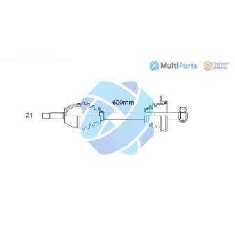 Arbre de transmission ODM-MULTIPARTS OEM 7701351194