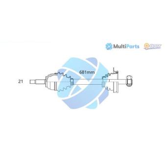 Arbre de transmission ODM-MULTIPARTS OEM 8200444438